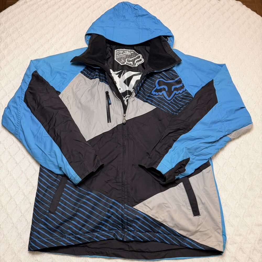 Fox Racing Tech FX 2 Series Snowboard Ski Zip Up Softshell Hooded Jacket Large